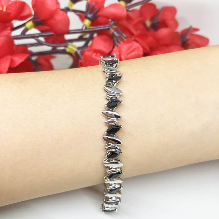 jbr778 Gelang Xuping Asli Batu Hitam Mewah Lapis Emas - BB183