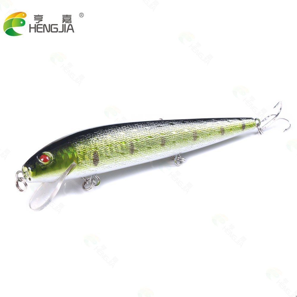 HENGJIA 1PCS Minnow Fishing Lure 14cm 15.8g Umpan Pancing Hard Diving 0.6-2.1M Fishing Bait Tackle