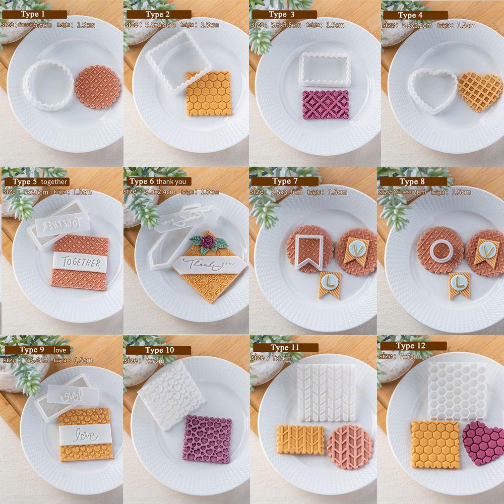Chookyy Cetakan Fondant Biskuit DIY Motif Love Geometris 3D Emboss Mold
