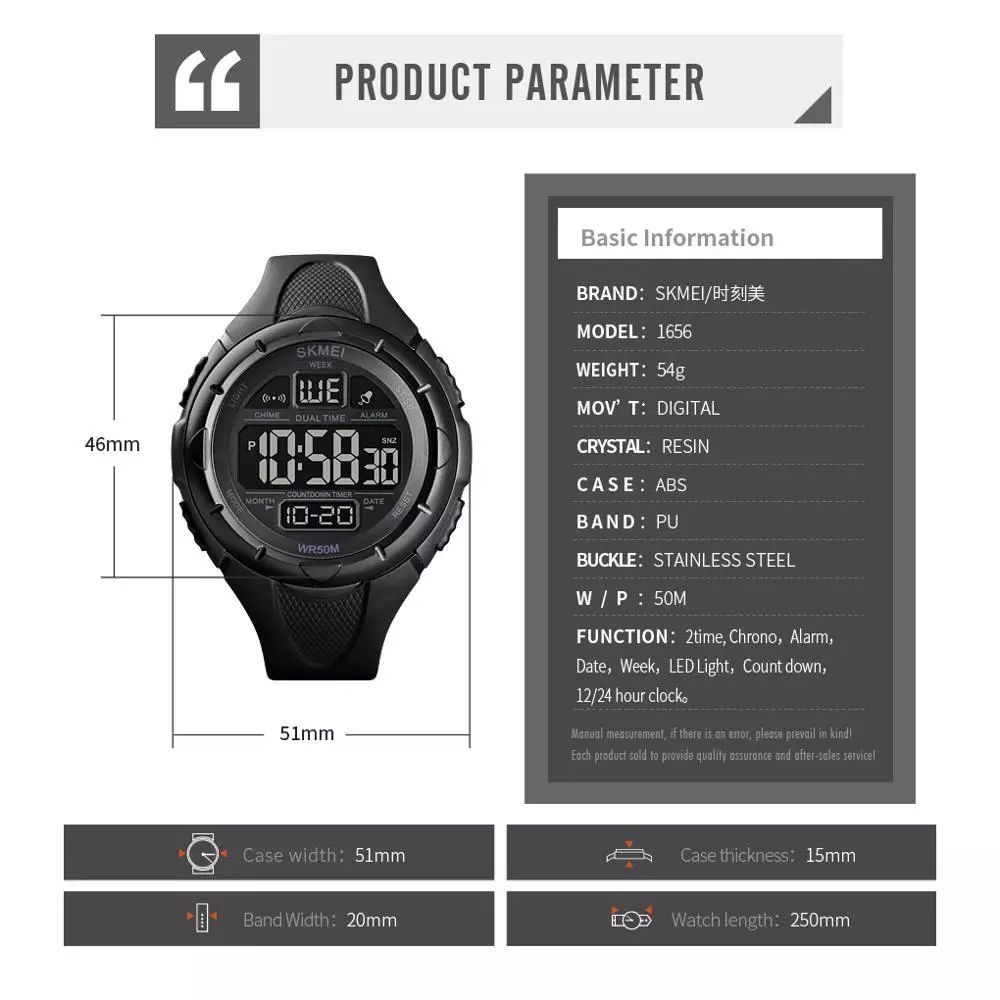 SKMEI 1656 Jam Tangan Pria Digital Anti Air WATCHKITE WKOS