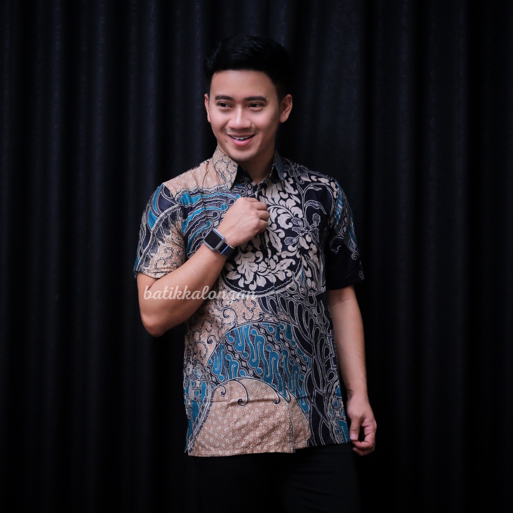 SIZE M L XL XXL XXXL BSWART Batik HRB026 Kenongo Hem Pendek Padi Pekalongan M L XL Batik Pria MURAH-8