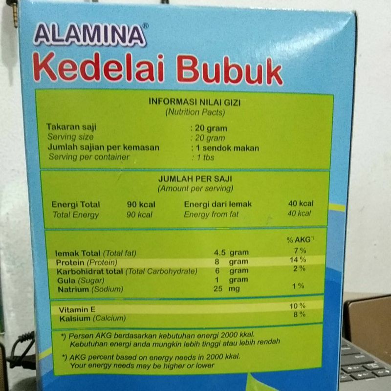 Susu Kedelai Bubuk ALAMINA Kacang  Murni Protein Milk Soybean Powder Varian Rasa Natural Original  Coklat Vanila  Muscle Suplement Makanan Fitnes Menurunkan Berat Badan GILBERT ARMY STORE Promo Terbaru 150gram 400