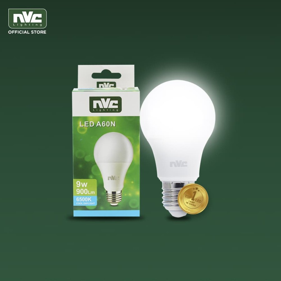 Lampu LED NVC-A60N / Warna Putih 9 Watt / Bohlam Murah Hemat Listrik