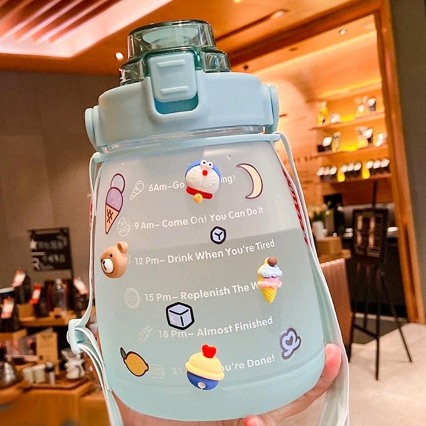 V23U YGS - E104- Botol Motivasi lucu 1.4L  / Botol Minum Penanda Waktu 1400ml / Botol Viral Lucu 1.4