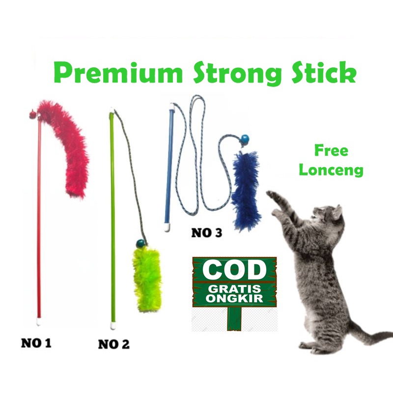 Mainan Kucing Tongkat Boneka Stick Kucing Cat Toy Teaser bahan kuat