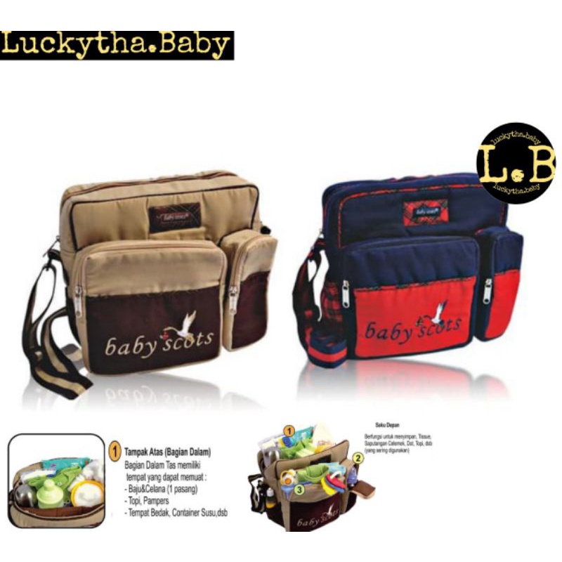 Baby scots _ Tas bayi Medium / Diaper bag medium size / Tas perlengkapan bayi traveling / Tas bayi