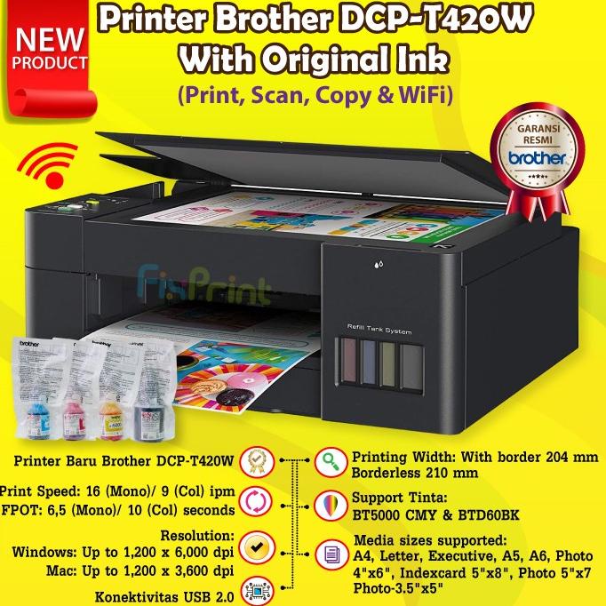 

Printer Brother DCP-T420W WiFi Print-Scan-Copy BTD60bk D60Bk BT5000