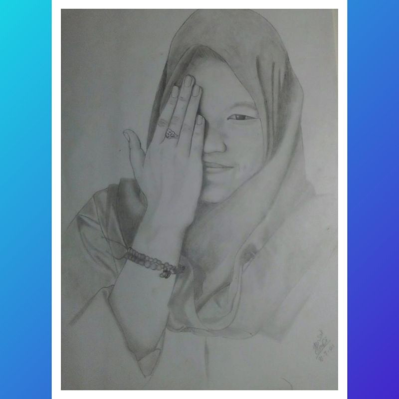 

Lukisan Pensil Sketsa Wajah Sketching lukisan wajah hadiah ulang Tahun Kado Pacar birthday gift