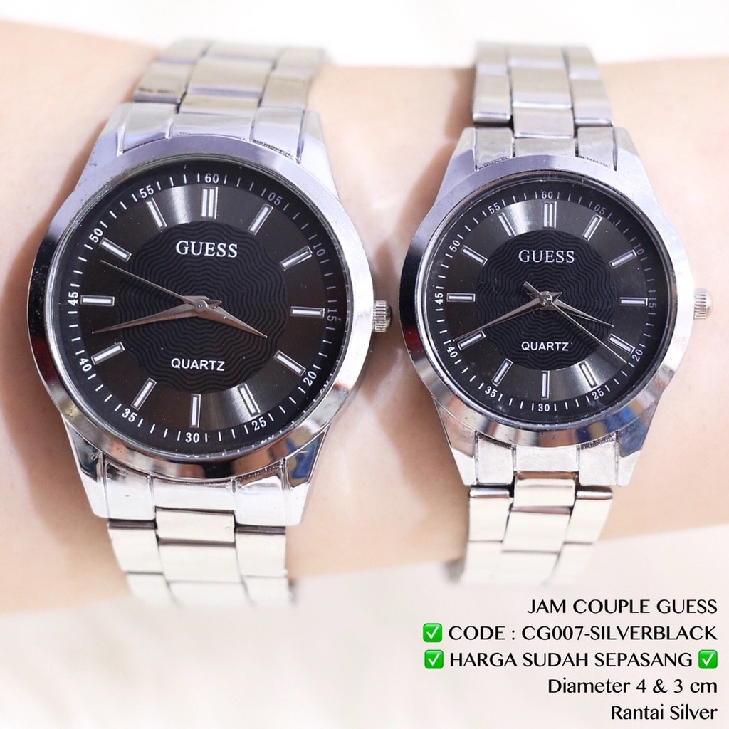 Jam tangan Couple GUESS Rantai Wanita dan Pria pasangan CG007 CG020