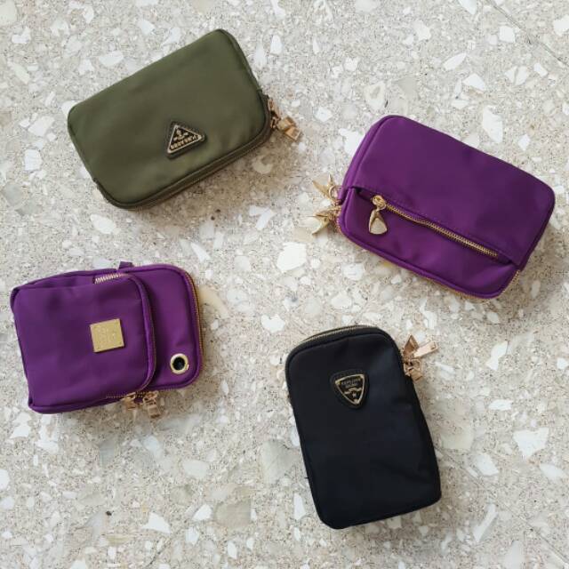 Dompet HP Tas Selempang Wanita Mini Shoulder Bag Import Bahan Parasut Serba Guna Kecil