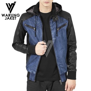 55 Model Jaket Jeans Kombinasi Kulit Terbaru