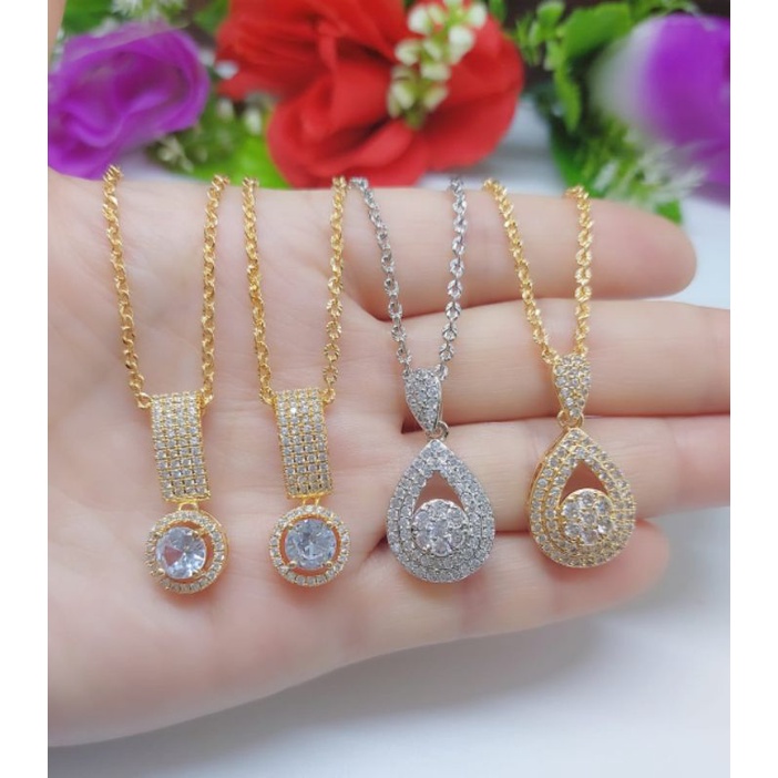 Set Perhiasan Kalung+Liontin Xuping Permata Lapis Emas 18k