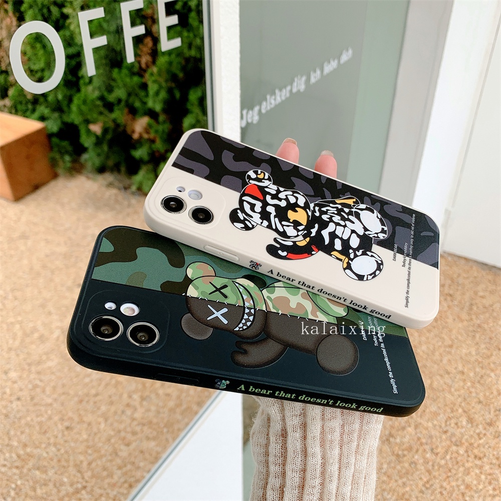 Casing Motif Camo Untuk iPhone 13 mini 13 12 11 ProMax Xs Max 7Plus 8Plus