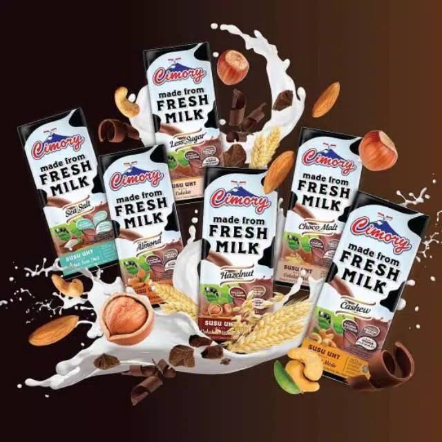 

Cimory susu UHT fresh milk 250ml. Ada 6 Varian rasa /kotak