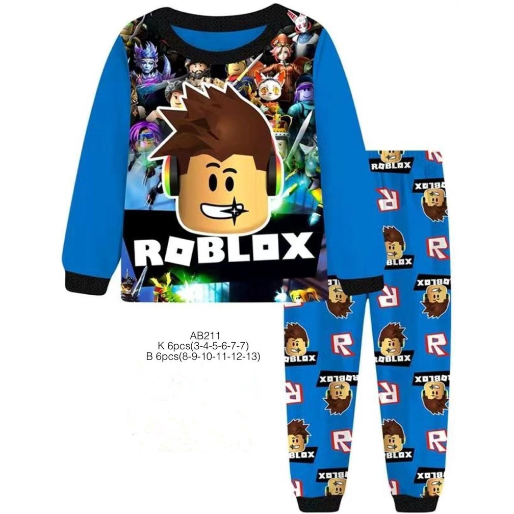 Piyama Anak/Baju Tidur Anak 3-13thn/ROBLOX/SQUID GAME Lengan Panjang-Roblox 1