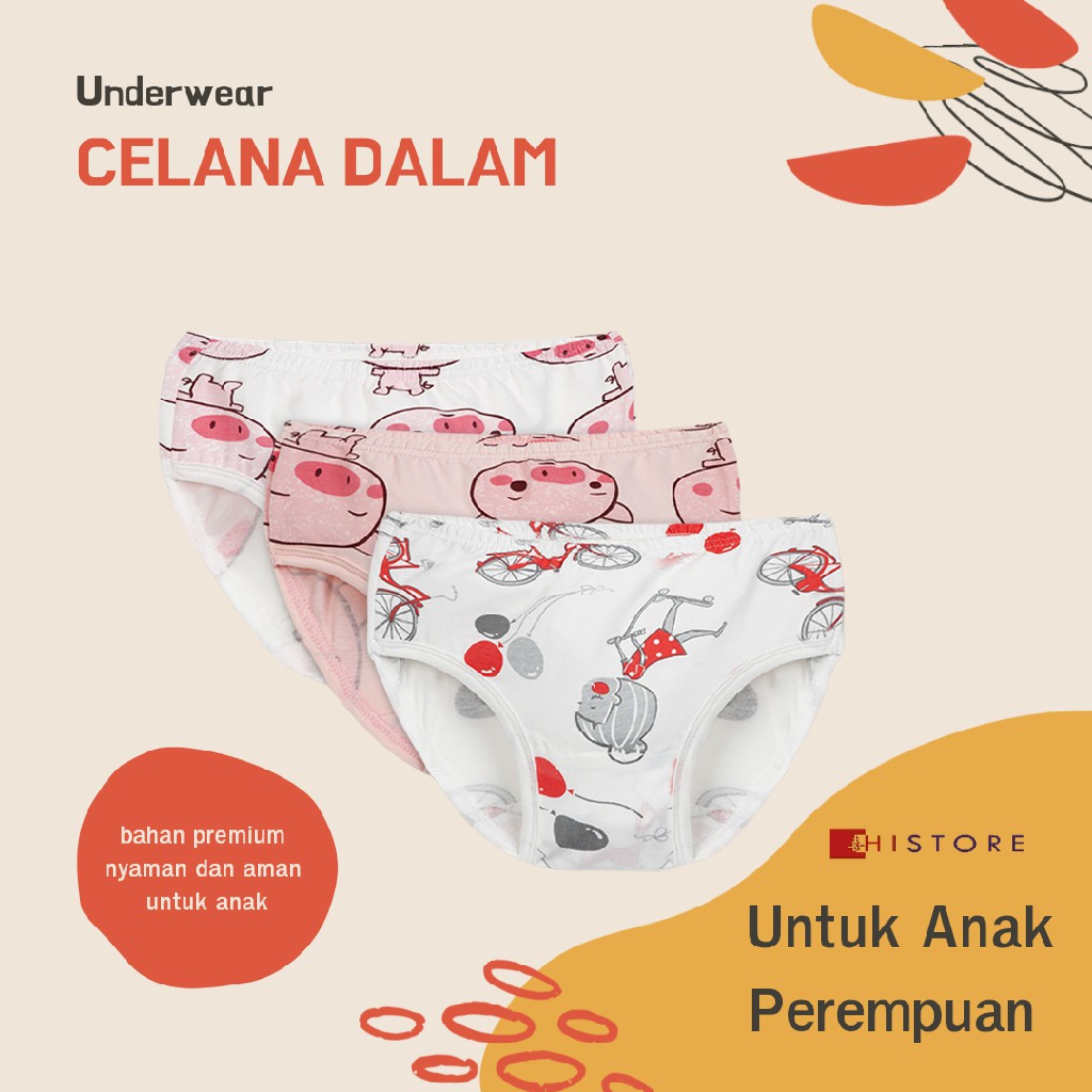 [HI] 5 PCS BREAD UNDERWEAR BOY &amp; GIRL BRIEFS CELANA DALAM ANAK 2 – 6 TAHUN BAHAN PREMIUM