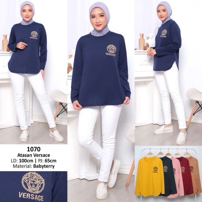 TUNIK KAOS BABYTERRY VERSACE /TUNIK KAOS WANITA MUSLIM