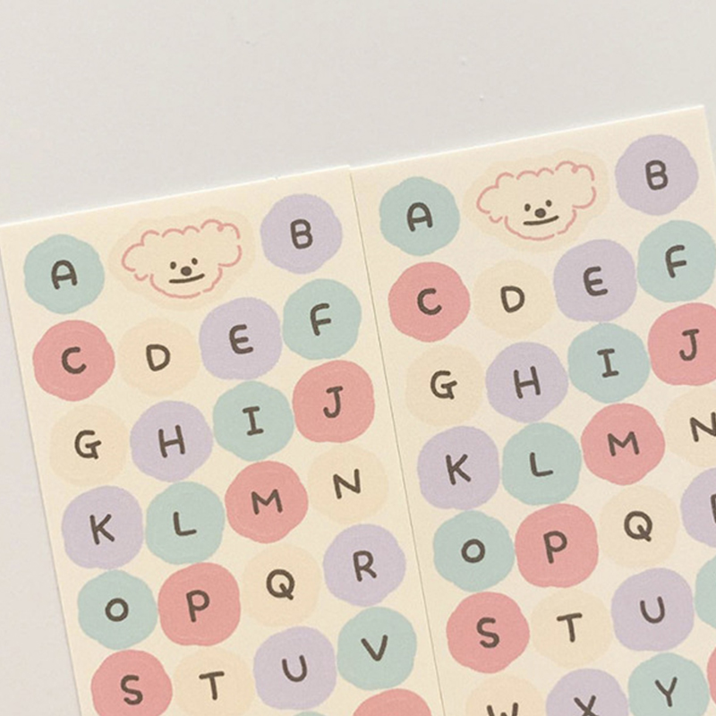 Stiker Alfabet / Stiker Huruf Bahasa Inggris Berwarna / Stiker Foto Mini K-Multi-capital