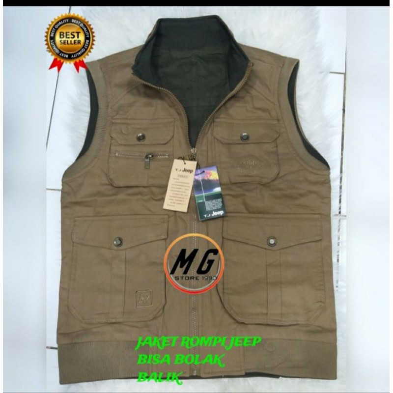 JAKET ROMPI JEEP IMPORT PREMIUM BOLAK BALIK FASHION TERBARU MOTOR LAKI LAKI PRIA