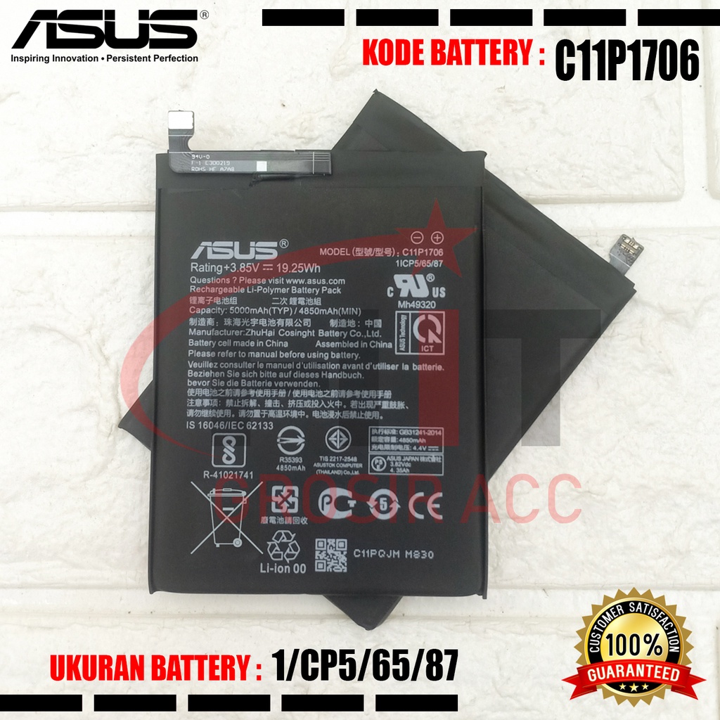 Baterai Battery C11P1706 Original Asus Zenfone Max Pro M1 ZB601KL / Max Pro M2 ZB631KL