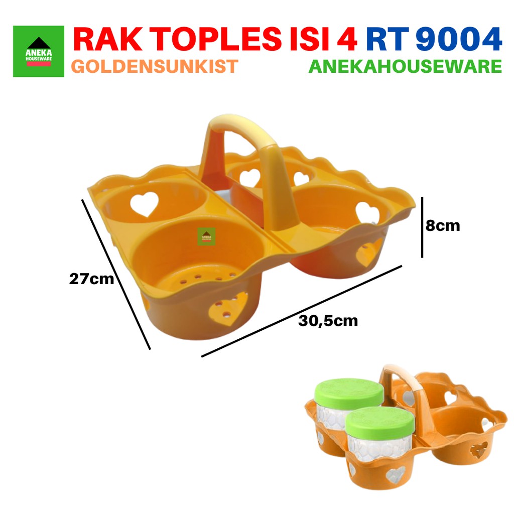 Anekahouseware Rak Toples Kue Isi 4 Golden Sunkist RT 9004