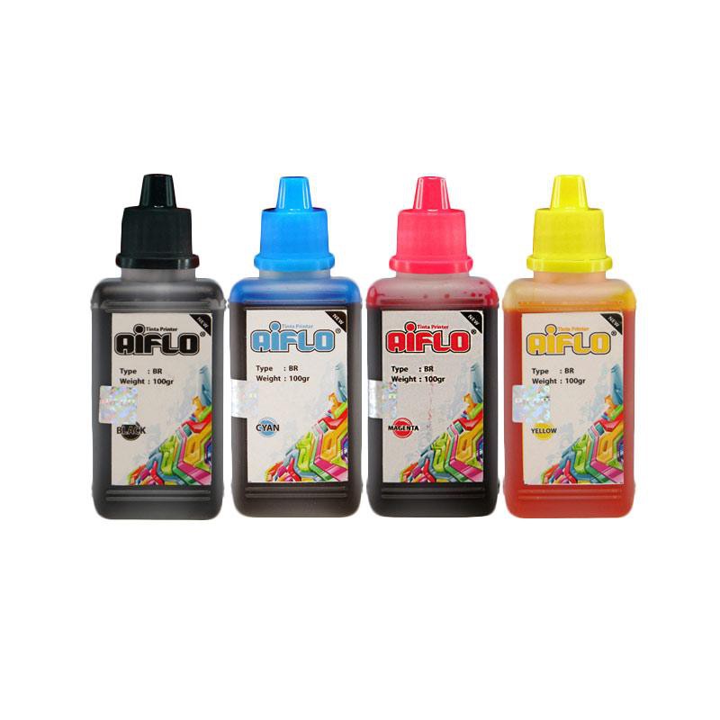 TINTA AIFLO REFILL PRINTER CANON EPSON HP STANDARD 100ML BOTOL WARNA merah kuning biru hitam