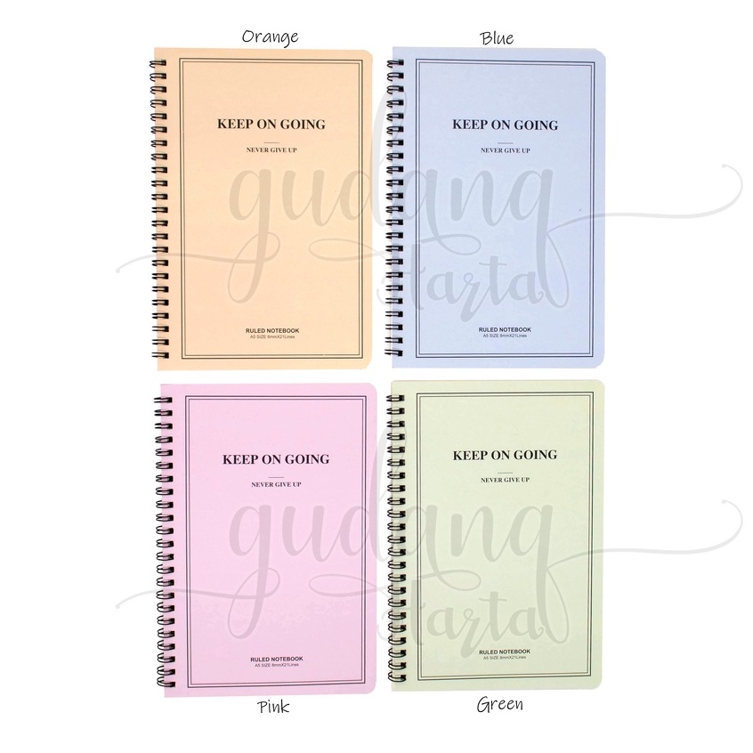 Notebook A5 Spiral Basic Keep Going Buku Motif Cover Polos GH 308834