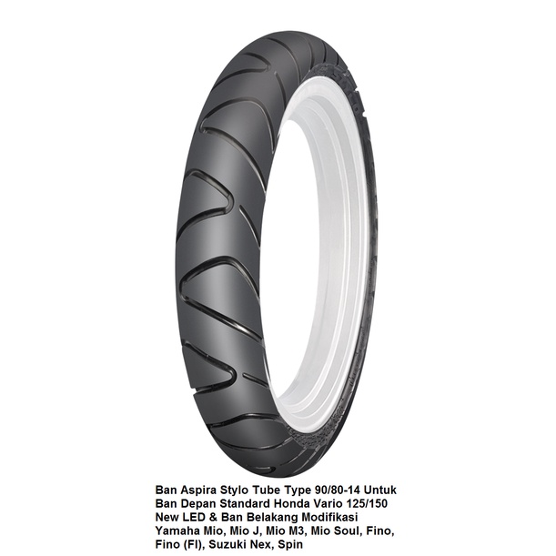 Ban Aspira Stylo Tube Type 90/80-14 Untuk Ban Depan Standard Honda Vario 125/150 New LED & Ban Belak