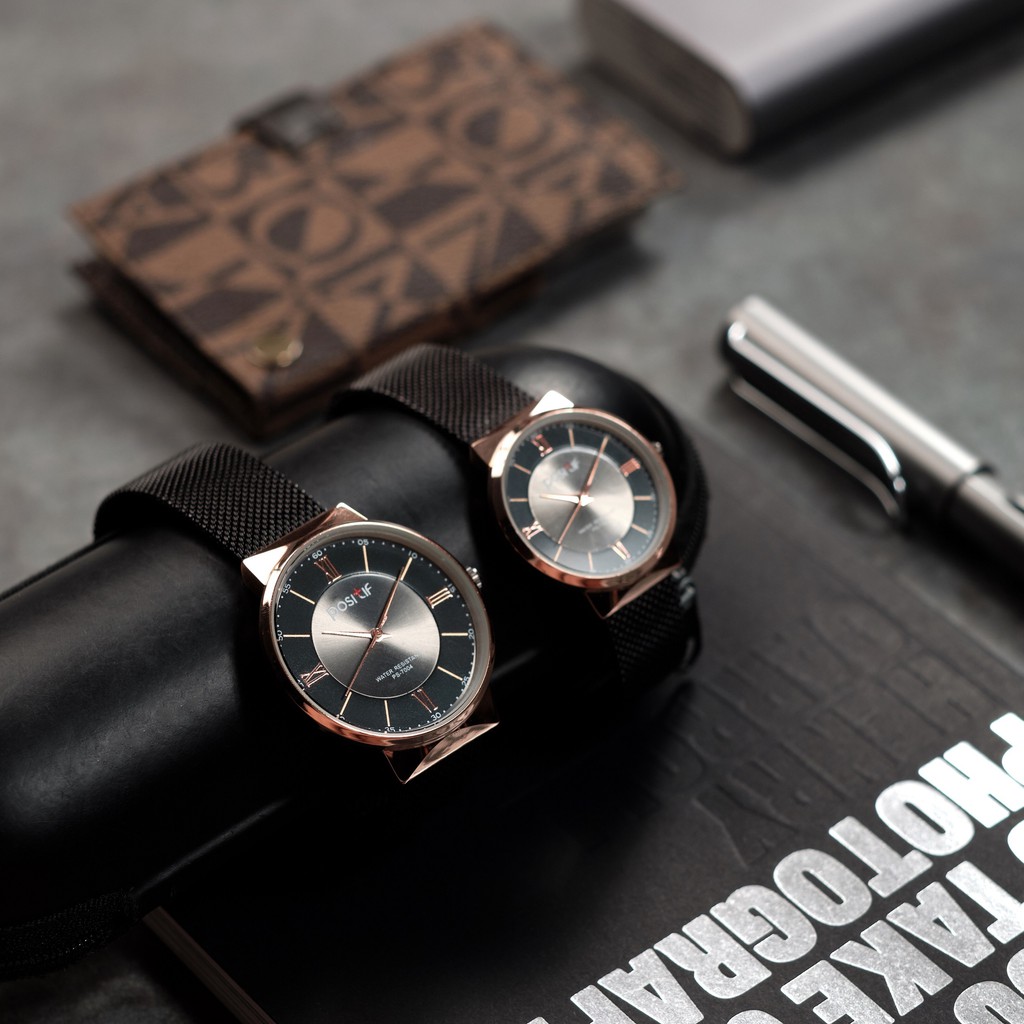 Original POSITIF 7004 JAM TANGAN COUPLE LUXURY ORIGINAL 100% MESIN JEPANG & ANTI AIR..TALI RANTAI