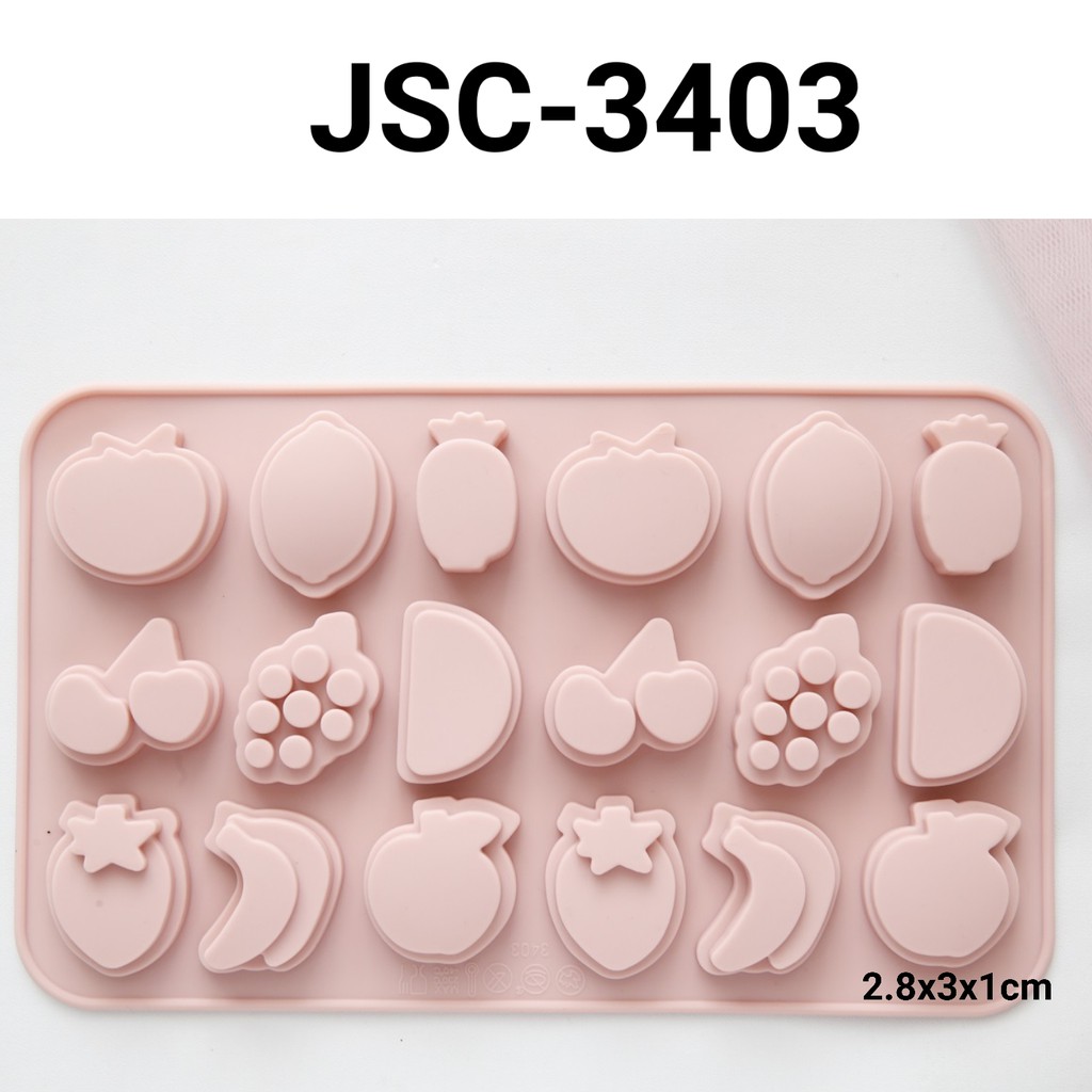 JSC-3403 Cetakan silikon coklat fondant pudding buah anggur pisang