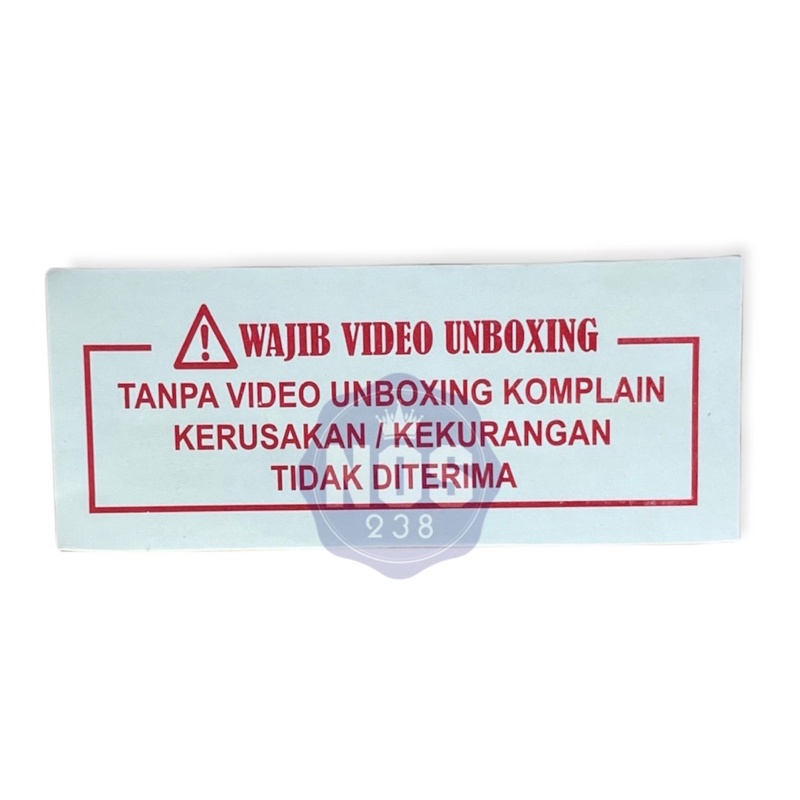 Stiker Wajib Video Unboxing isi 50lembar