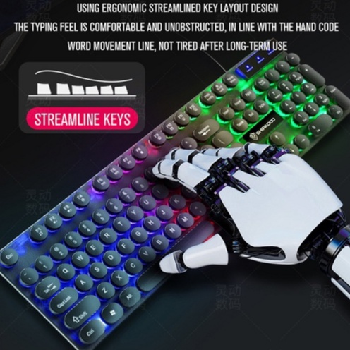 【COD】Jovitech Gaming Keyboard RGB LED Backlit  Rainbow / Keyboard Gaming RGB G13-1