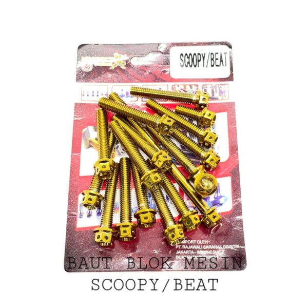 BAUT BLOK MESIN PROBOL SET FULL GOLD SCOOPY/BEAT PNP
