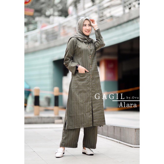 TUNIK FASHION WANITA MURAH STYLE KEREN / ALURA SET (Kulot+tunik) by gagil