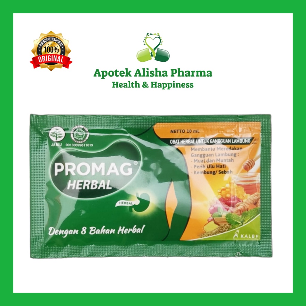 PROMAG Tablet Strip isi 10 Herbal Sachet Suspensi Sachet Syrup Botol  - Antasida Obat Maag Nyeri Ulu Hati Mual dan Kembung Promah