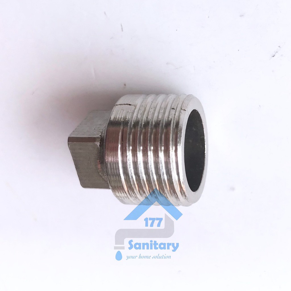 Tutup Dop Stainless 304  1/2 Inch plug  Drat LUAR Ss111x- Penutup pralon Pipa Dof Sambungan 0.5 Inch tutup lubang keran kran air  /X24