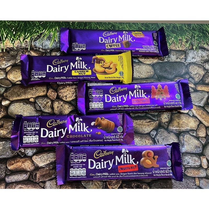 

CADBURRY dairy milk 62g / Chashew chocolate blackforst coffee fruit n NUT