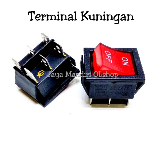 Saklar Rocker Switch Lampu Besar 6 Pin Kaki On Off 6pin