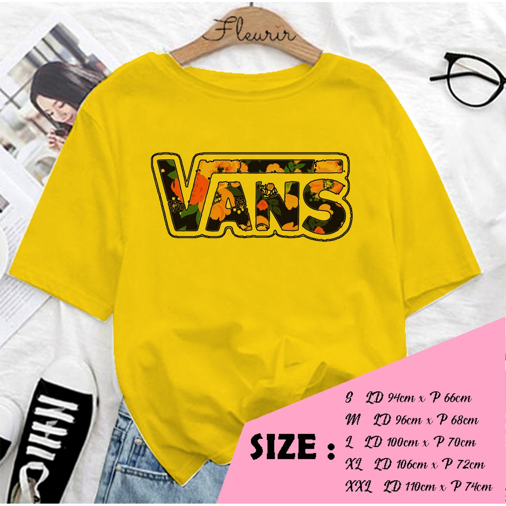 FLEURIR - KAOS VANS FLOWER WANITA DEWASA LENGAN PENDEK TEE UNISEX PRIA