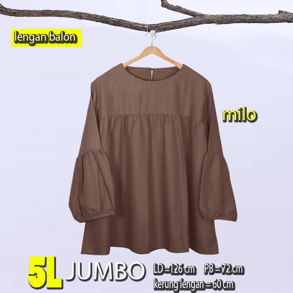 New….Atasan JUMBO wanita / Blouse Jumbo Tangan balon - LD 126 cm
