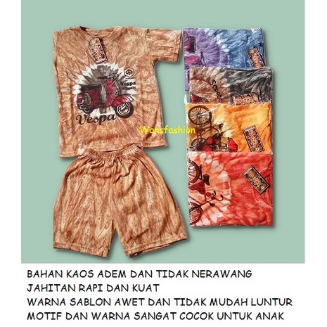 Setelan Kaos Anak Usia 1,2,3,4,5,6,7 Tahun Grosir kaos Batik PEKALONGAN / Stelan Kos Jogja / kaos Wa