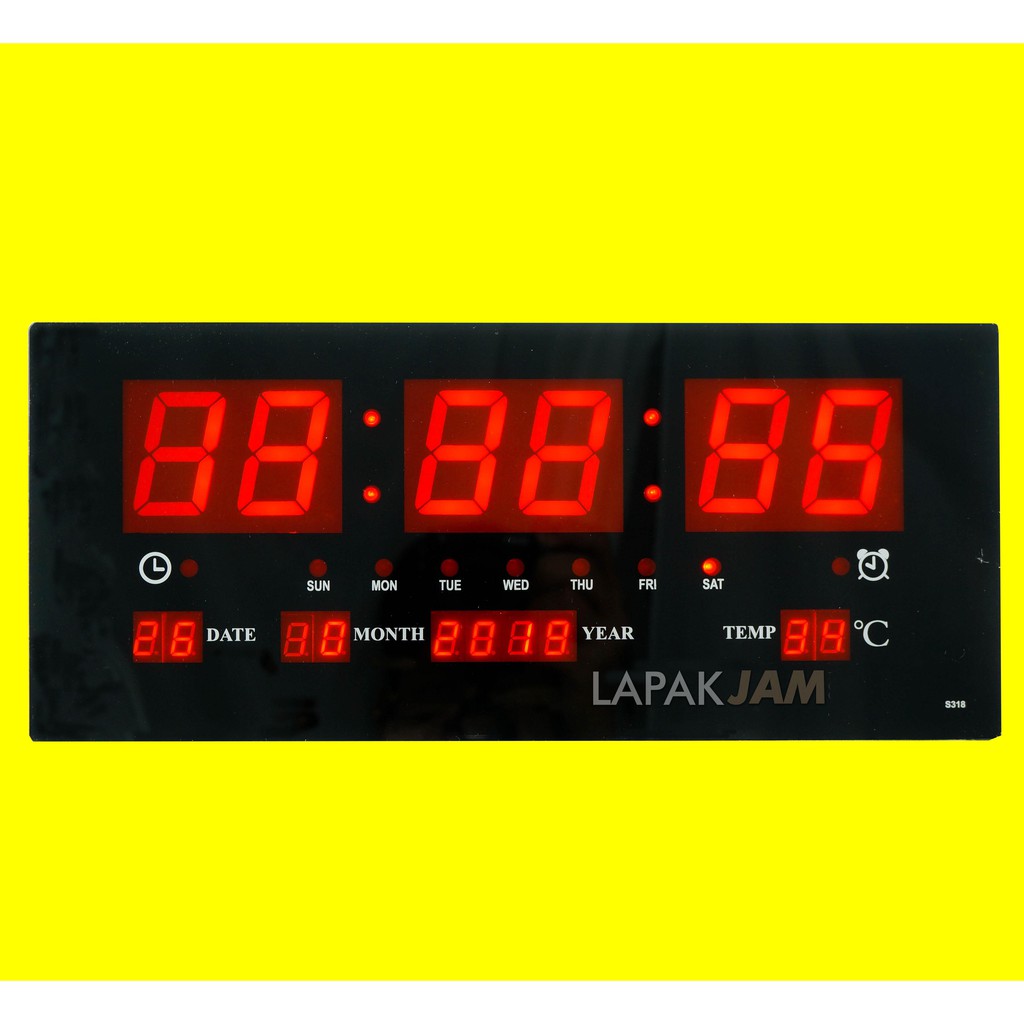 Jam Dinding Digital LED Besar Wall Clock Keren Unik LED S318