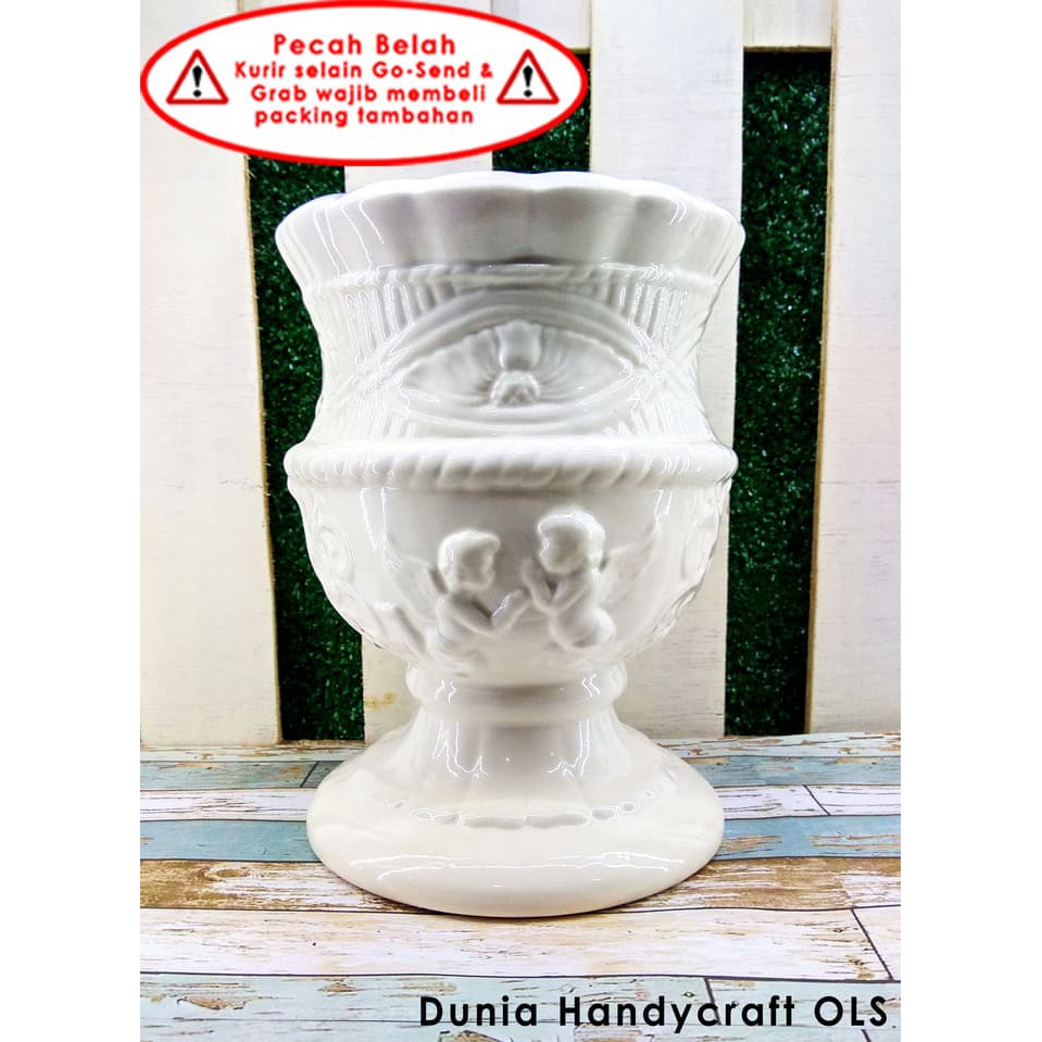 Vas / Pot Bunga Keramik Cawan ANGEL