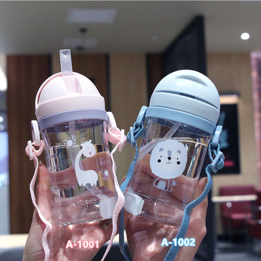 [TULALA SHOP]Botol Kartun botol jerami anak/Botol Minum Anak /Karakter rabbit Bear Tutup Clip / import