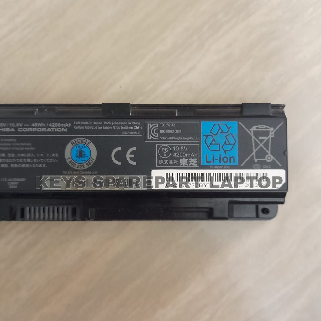 Baterai Battery Batre Laptop Toshiba Satellite PA 5024 PA5024 C800 C845 C840D C840 l855 l855d M800 L850 C850 S870 S875 S875D C875 L805D P875 P845 P855 P840 M840 M845 PABAS260 5109 M845D C40 C870D L840