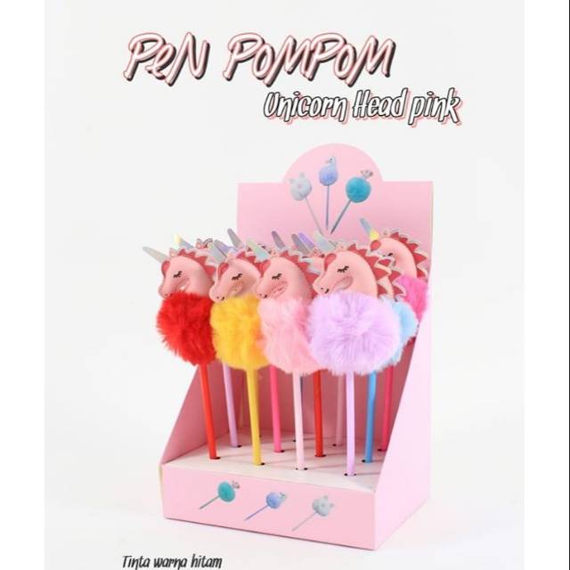 

Pen Pom Pom unicorn headpink Satuan / Grosir