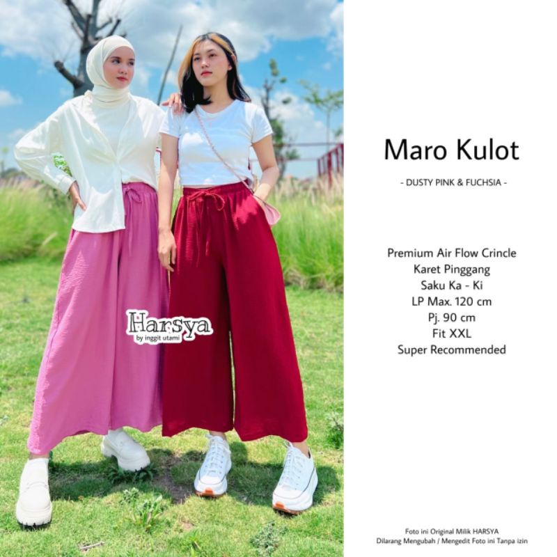 MARO KULOT BY HARSYA / KULOT WANITA MUSLIMAH / Celana wanita crincle premium