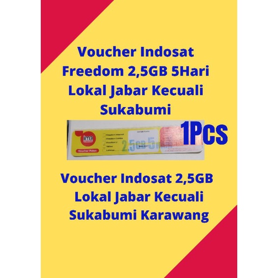 Voucher Kuota Indosat 2,5GB 5Hari Jawa Barat Indosat Freedom 2,5Gb 5 Hari Jabar