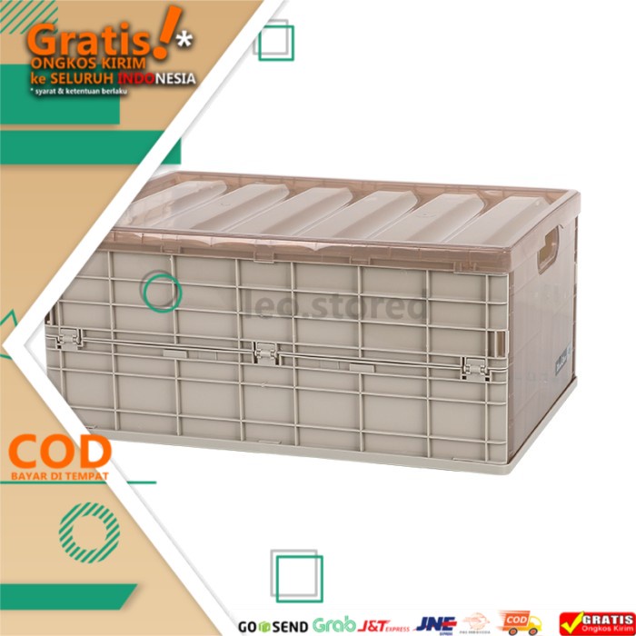 FOLDING STORAGE BOX CONTAINER BOX LIPAT MULTIFUNGSI - 2 l, Cokelat