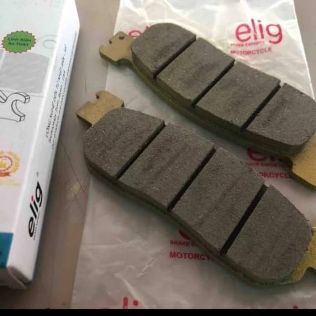 Diskpad kampas rem cakram depan Nouvo, f1zr, scorpio, benneli merk elig tipe em050